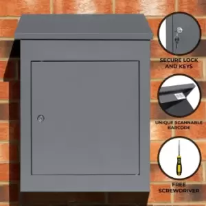 Grey Anti-Theft Parcel Post Box - Grey