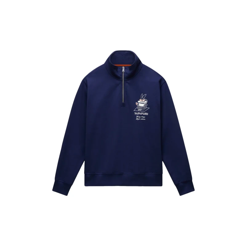 Image of Half-zip sweatshirt in French terry Napapijri Sol Bleu Male XS