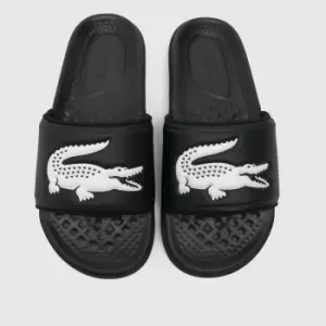 image of Lacoste Black & White Croco Dualiste Sandals