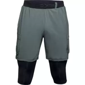 image of Under Armour Run Anywhere 2 In 1 Shorts Mens - Green