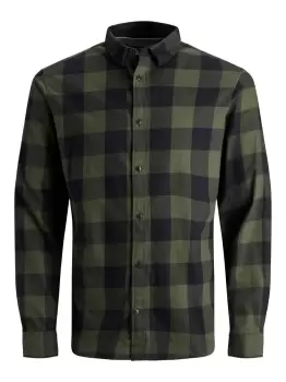 Image of JACK & JONES Gingham Checked Shirt Men Green