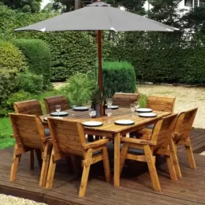 Image of Charles Taylor Eight Seater Square Table and Chair Set with Grey Accessories