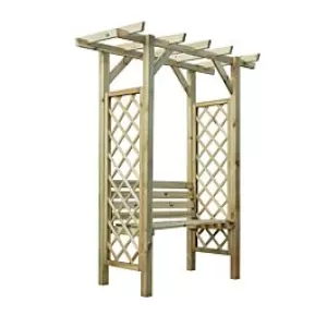 Image of Charles Taylor Bramham Two Seat Arbour with Grey Cushions