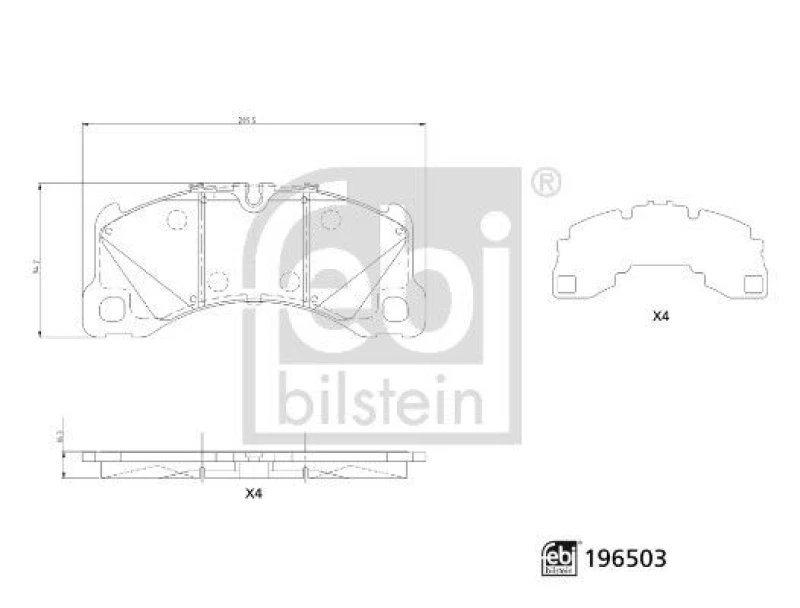 Image of Brake pad set FEBI BILSTEIN 196503