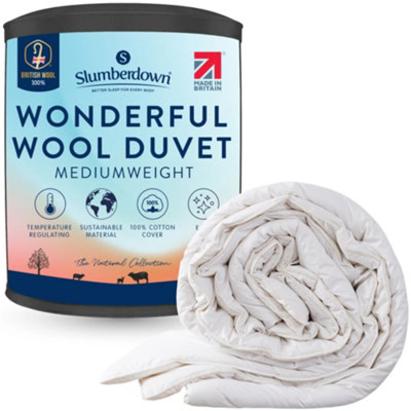 Image of Slumberdown Slumberdown Wonderful Wool Mediumweight Duvet in White Size: Super King White Super King Unisex 5012924048834