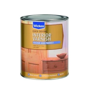 Image of Wickes Quick Drying Interior Varnish - Satin Pine 750ml