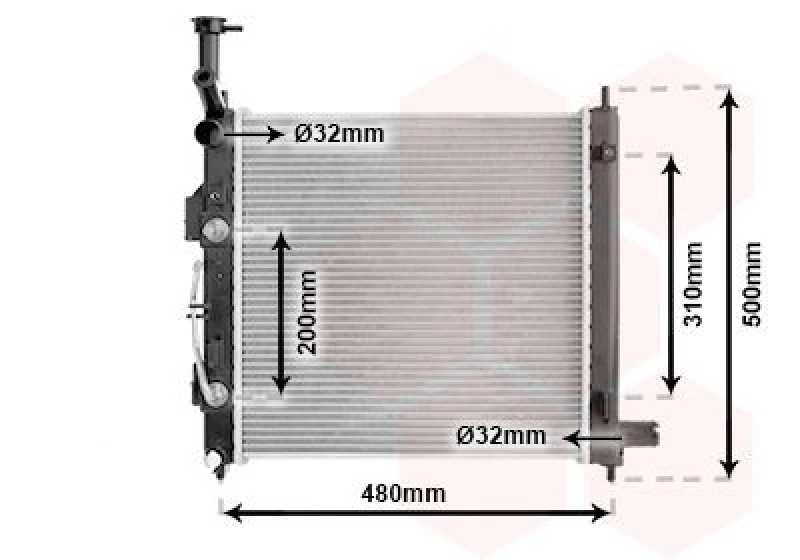 Image of VAN WEZEL Engine radiator VAN WEZEL 83012727