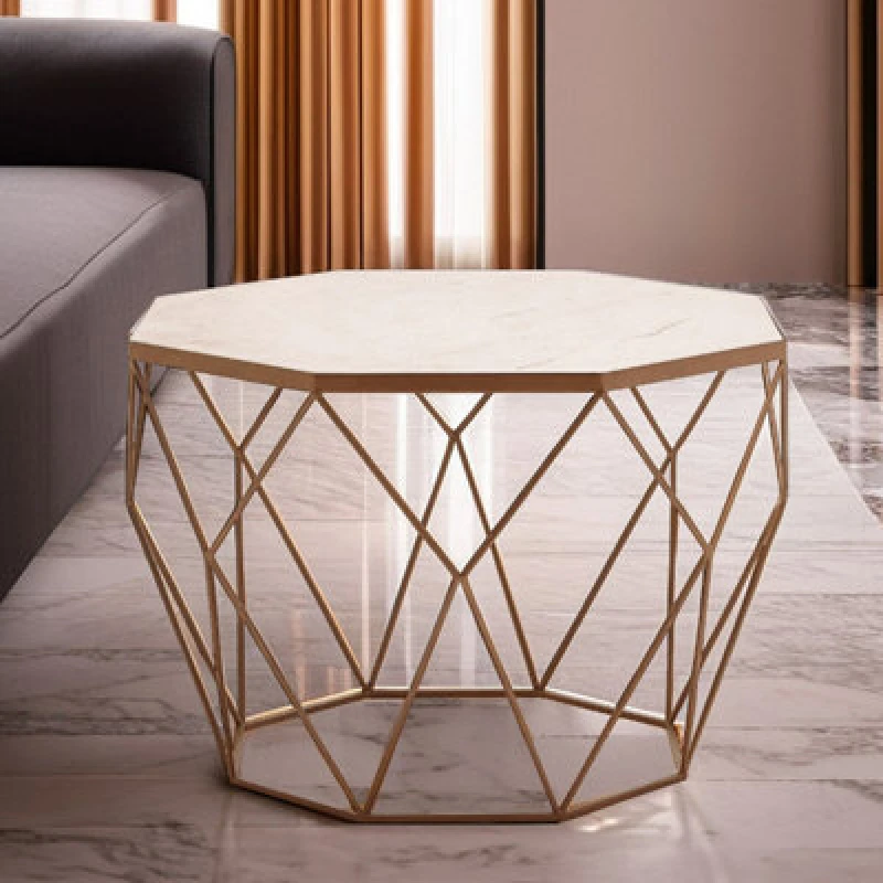 Image of Orsina Shalimar Octagon White Marble Coffee Table