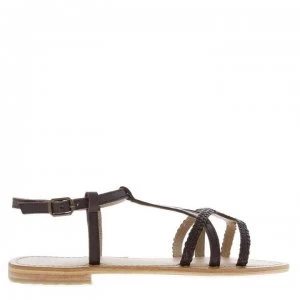 Image of Firetrap Blackseal Iris Braid Sandals - Choc Leather