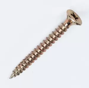 Image of Goldscrew Plus Yellow Zinc-Plated Woodscrew (Dia)4mm (L)40mm, Pack Of 200