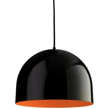 Image of Firstlight - House - 1 Light Dome Ceiling Pendant Black, Orange Inside, E27