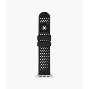 Image of Armani Exchange Mens Silicone Band For Apple Watch, 42Mm/44Mm/45Mm - Black