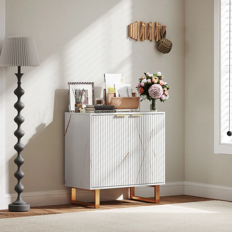 Image of HOMCOM Sideboard, Buffet Cabinet with 2 Doors and Adjustable Shelves White