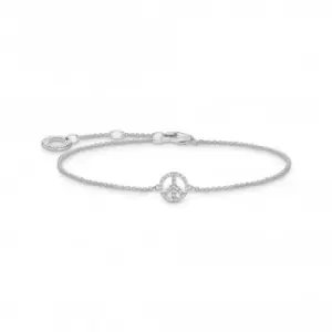 image of Sterling Silver White Peace Bracelet A2083-051-14-L19V