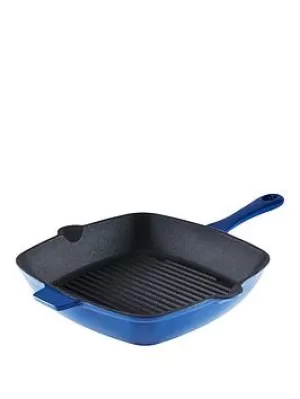 image of Tower Foundry Blue Cast Iron Grill Pan