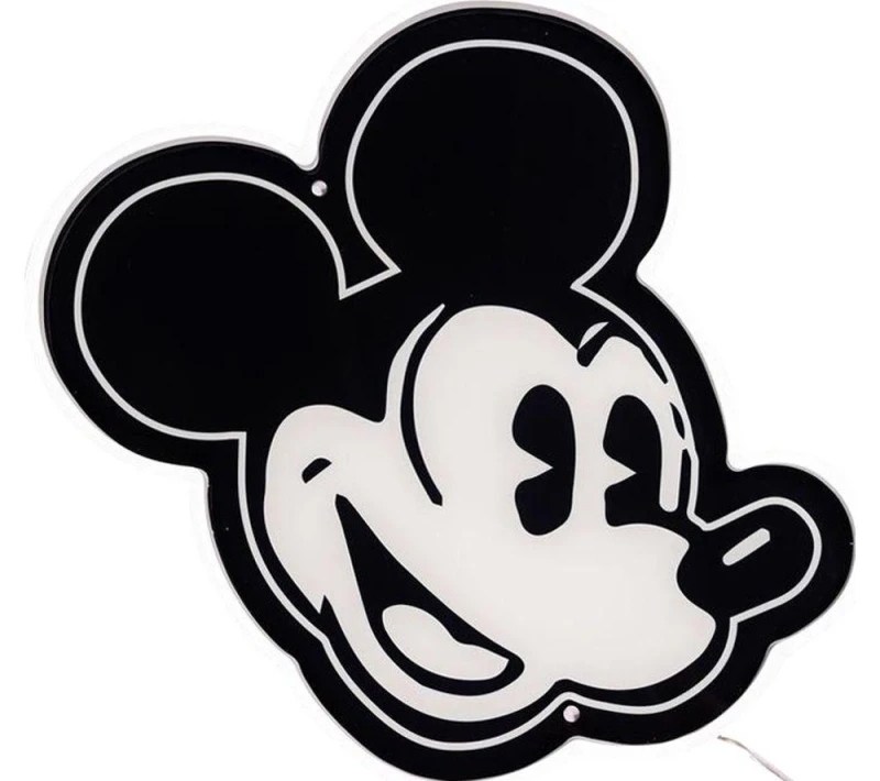 Image of YELLOWPOP Disney Mickey Mouse Side Face LED Wall Lamp - Black & Grey 5060813391929