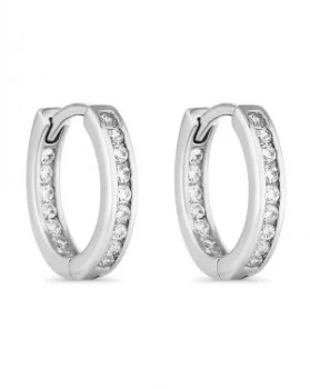 image of Simply Silver Channel Set Hoop Earrings