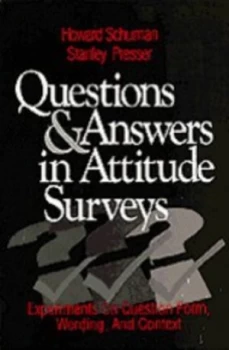 Image of Questions and Answers in Attitude Surveys by Howard Schuman Paperback