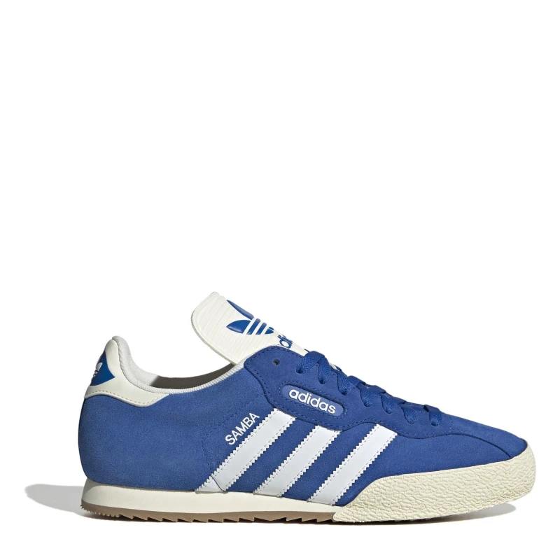 Image of adidas Originals Samba Suede Trainers Mens Blue/White male 8.5 (42.7)
