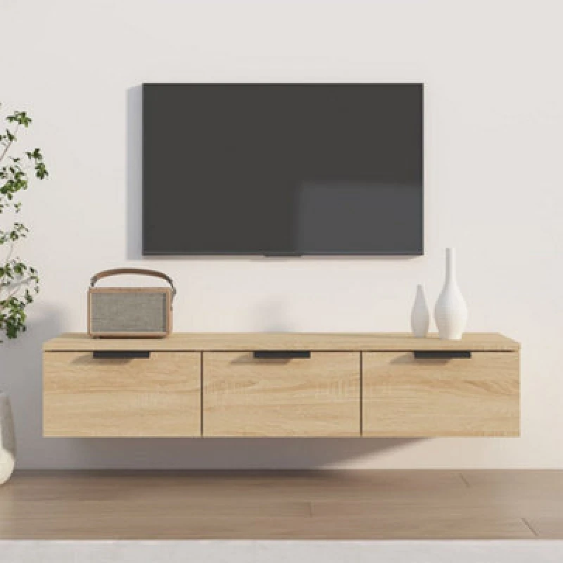 Image of Vidaxl Wall Cabinet Sonoma Oak 102X30X20 Cm Engineered Wood, Brown 811406