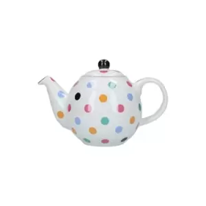 image of London Pottery - Globe 2 Cup Teapot White Multi Spot