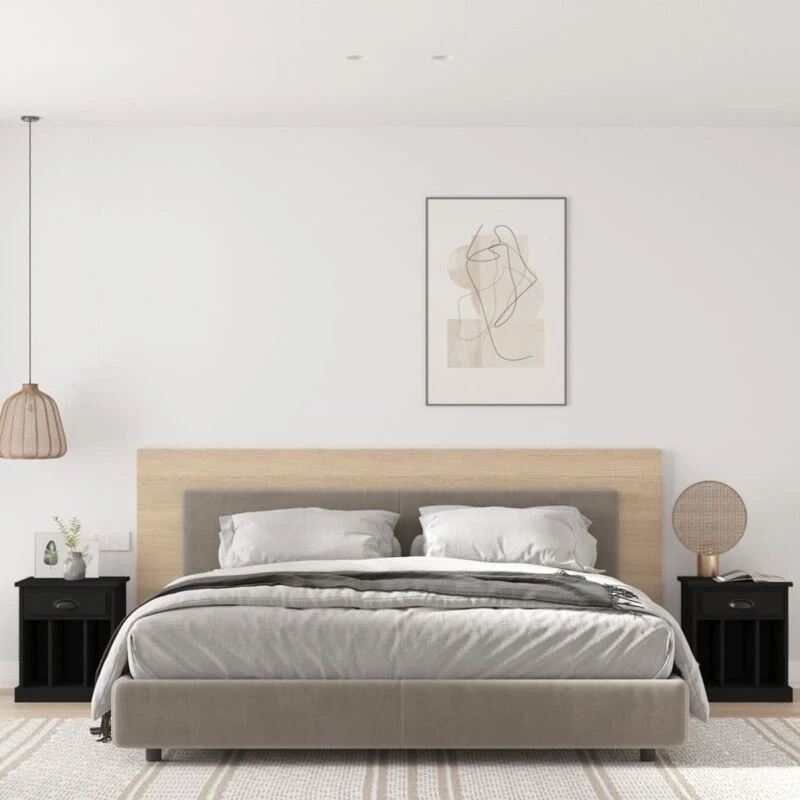 Image of VIDAXL Bedside Cabinets 2 pcs Black 43x36x50cm Vidaxl 8720845792374