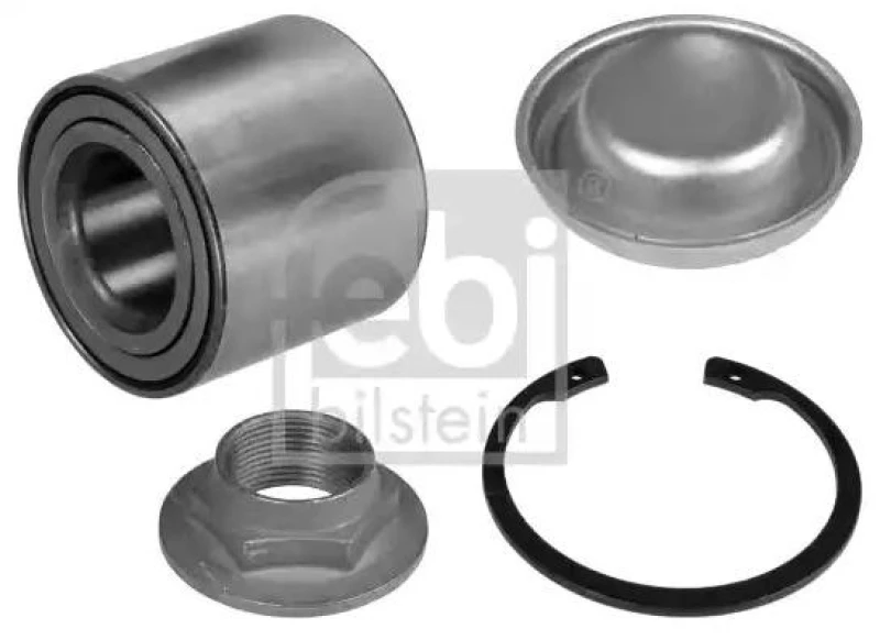 Image of FEBI BILSTEIN 100506 Wheel bearing kit Rear Axle Right, with retaining ring Wheel Bearing Kit (654)
