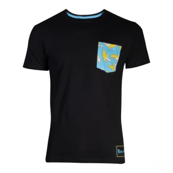 Image of Rick And Morty - Banana Pocket Mens Medium T-Shirt - Black