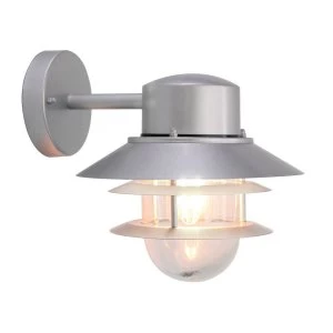 Image of 1 Light Outdoor Wall Lantern Light Silver IP44, E27