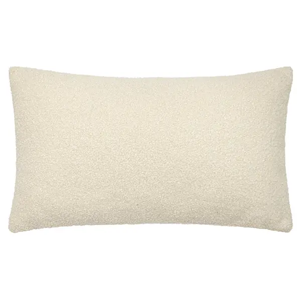 image of Malham Fleece Rectangular Cushion Ivory, Ivory / 30 x 50cm / Polyester Filled