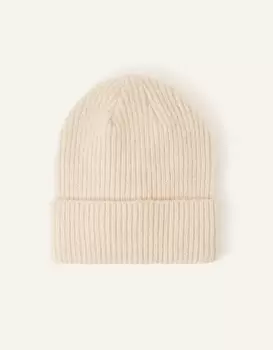 image of Accessorize Soho Knit Beanie Hat Natural, Size: 22x8cm