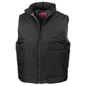 Image of Result Fleece Lined Bodywarmer Water Repellent Windproof Jacket (2XL) (Black)