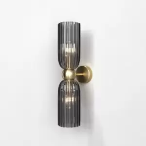 Image of Maytoni Lighting - Maytoni Maytoni Antic Modern 2 Light Up & Down Wall Lamp Gold, Grey Shade, E14