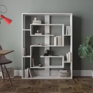 Image of Decorotika Esteban Geometric Bookcase, Shelving Unit ,Display Shelf , Freestanding Decorotive Storage Shelving- White - White