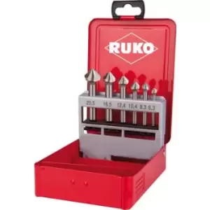 image of RUKO 102152E Countersink set 6 Piece 6.3 mm, 8.3 mm, 10.4 mm, 12.4 mm, 16.5 mm, 20.5mm HSSE-Co 5 Cylinder shank 1 Set