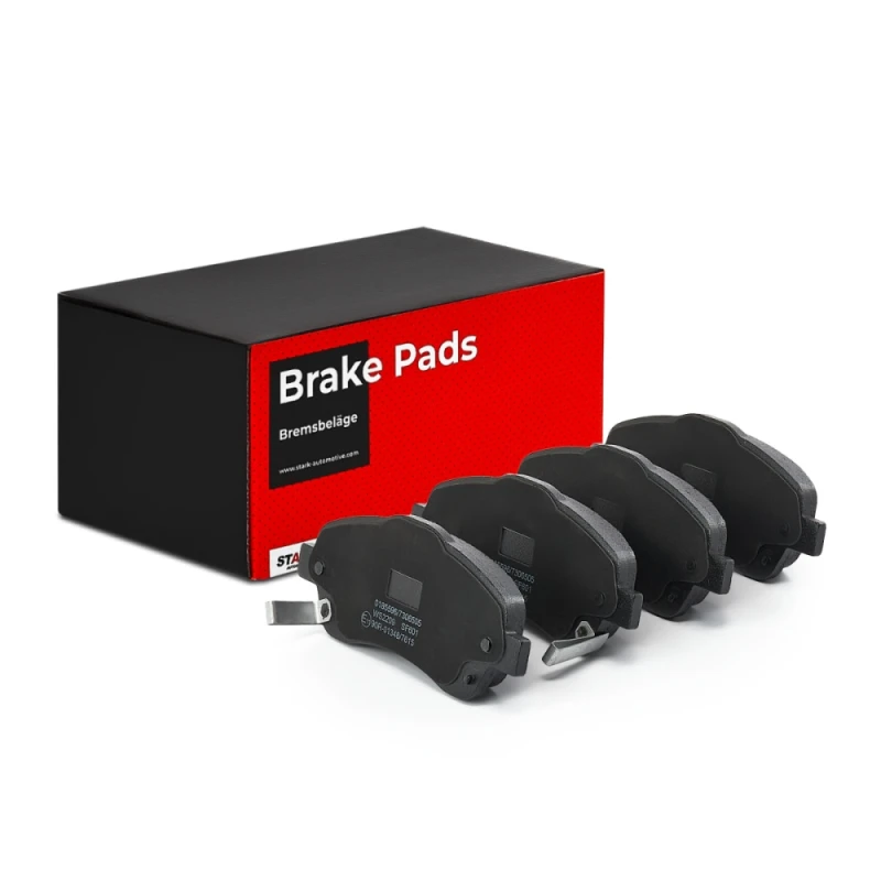 Image of STARK SKTO-1014 Brake pad set Front Axle, with acoustic wear warning, with anti-squeak plate Brake Pad Set,disc brake (402)