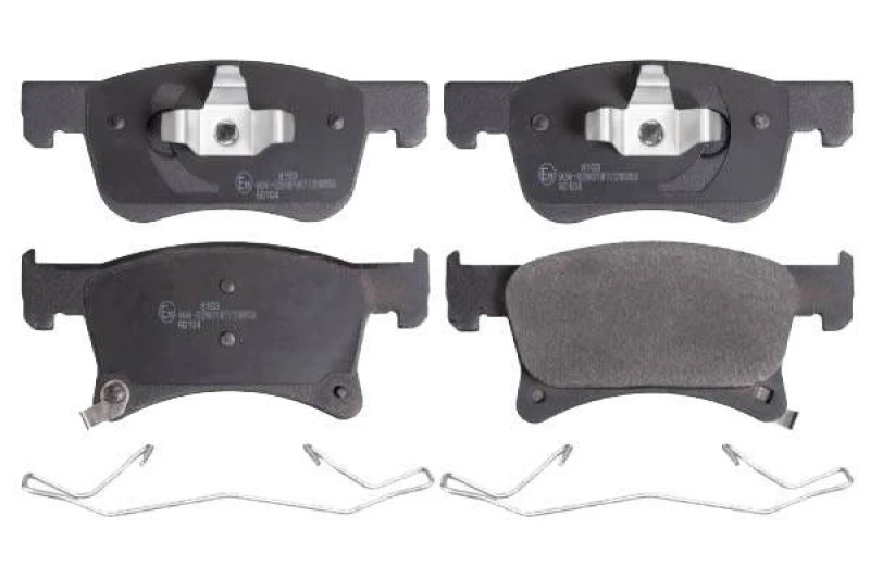 Image of SWAG 42 91 6942 Brake pad set Front Axle, with acoustic wear warning, with staples Brake Pad Set,disc brake (402)