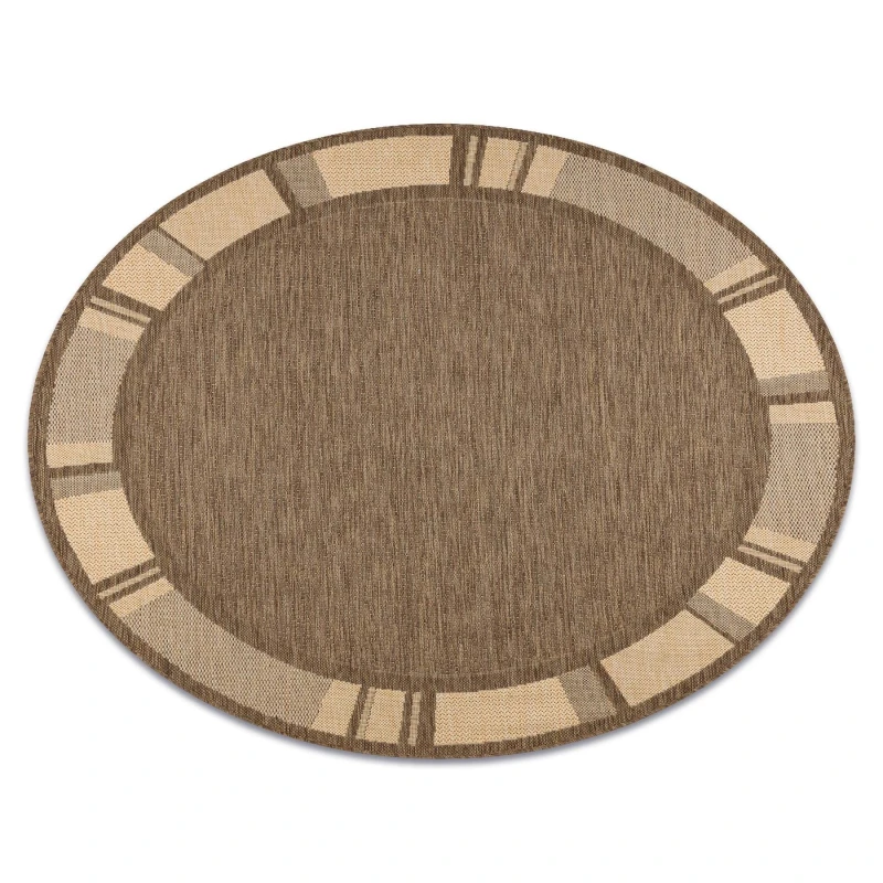 Image of RugsX Floorlux Rug in Brown Size: 120cm diameter Brown Unisex 120cm diameter