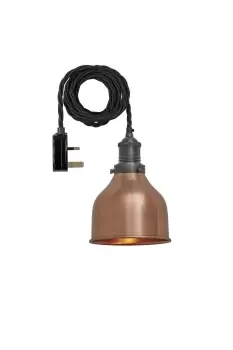 Image of Brooklyn Cone Pendant, 7 Inch, Copper, Pewter Holder With Plug