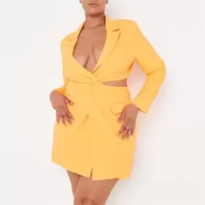 Image of Missguided Plus Size Cut Out Tailored Blazer Mini Dress - Orange