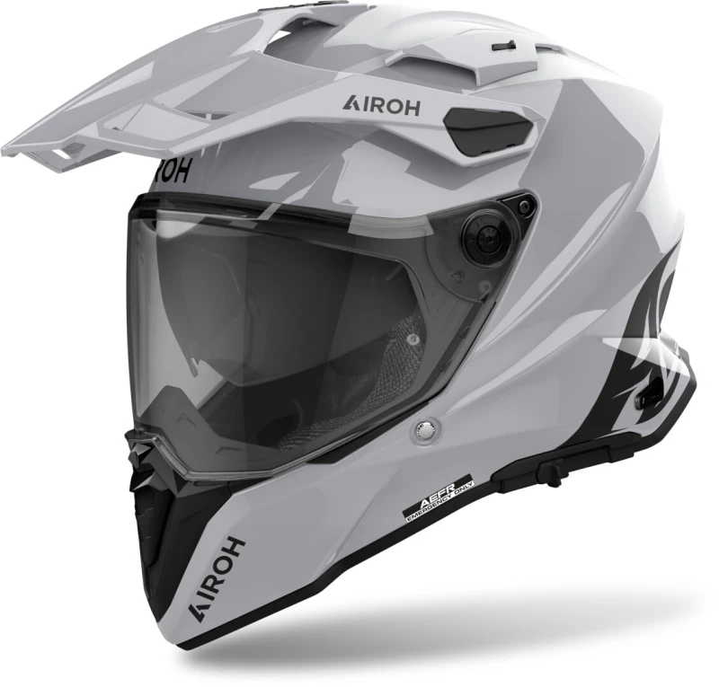 Image of Airoh Commander 2 Color Cement Grey Gloss Adventure Helmet Size M