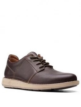 Image of Clarks Un Larvik Leather Shoes - Burgundy, Size 9, Men