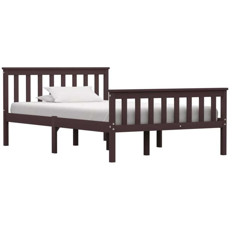 Image of VIDAXL Bed Frame without Mattress Dark Brown Solid Pinewood 120x200cm Vidaxl 283234