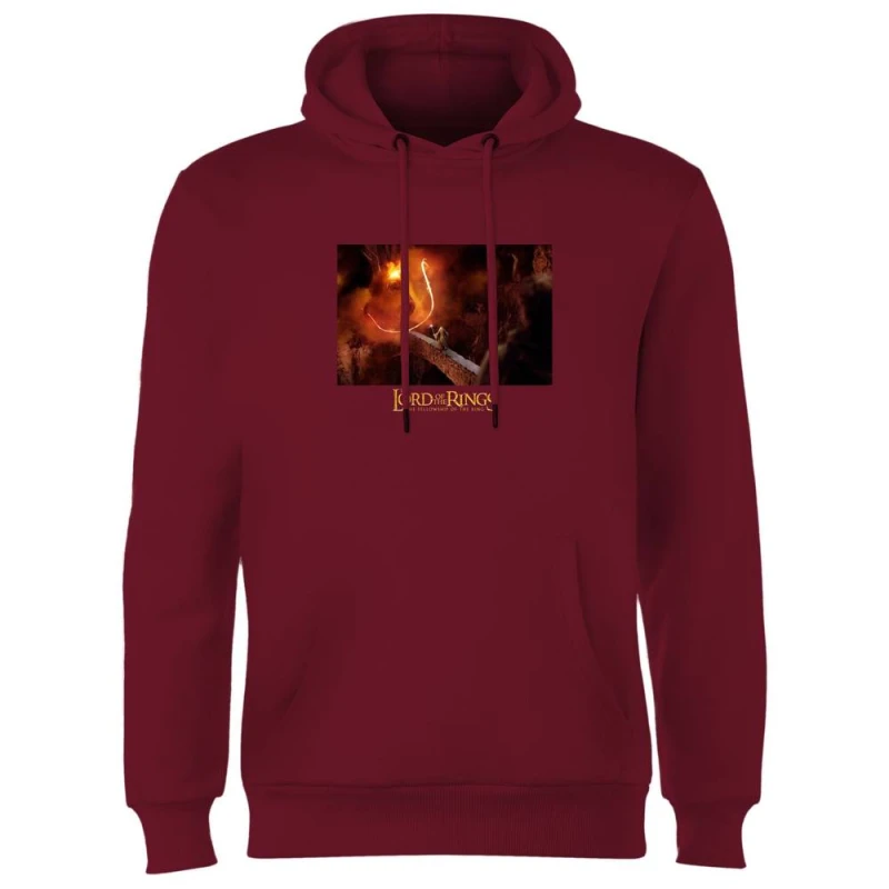 Image of Lord Of The Rings You Shall Not Pass Hoodie - Burgundy - L