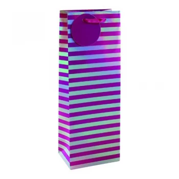 Image of Striped Bottle Bag Pink Silver Pack of 6 26652-4