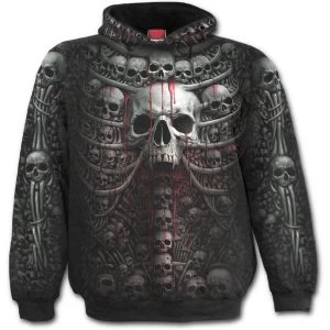 Image of Death Ribs Allover Mens X-Large Hoodie - Black