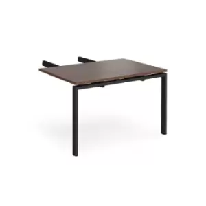 image of Adapt add on unit double return desk 800mm x 1200mm - Black frame and walnut top