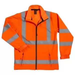 image of Warrior Unisex Adult Softshell Hi-Vis Vest (4XL) (Fluorescent Orange) - Fluorescent Orange