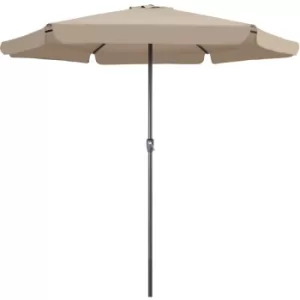 Image of Parasol Ø330cm Large Water-Repellent Garden Market Beach Umbrella Crank Aluminum Sun Shade taupe (de)