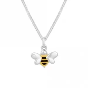 image of Recycled Silver & Gold Plated Bee Necklace P5110